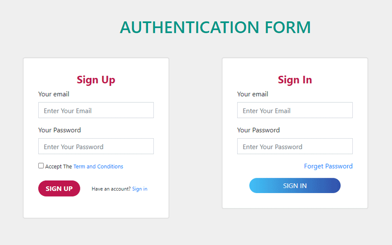 How to Create Auth Login Register Form By HTML and CSS